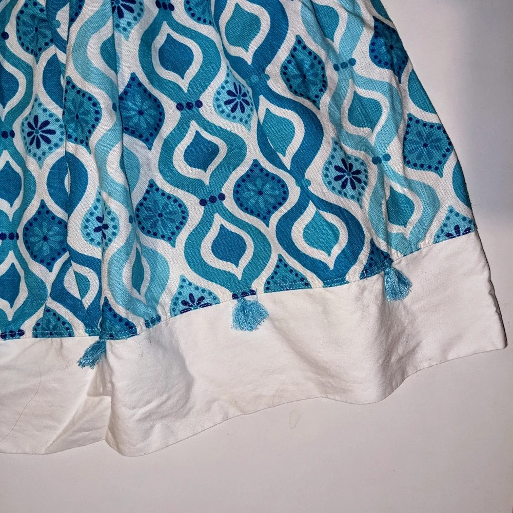 Gymboree Tassel Tile Print Linen Blend Dress